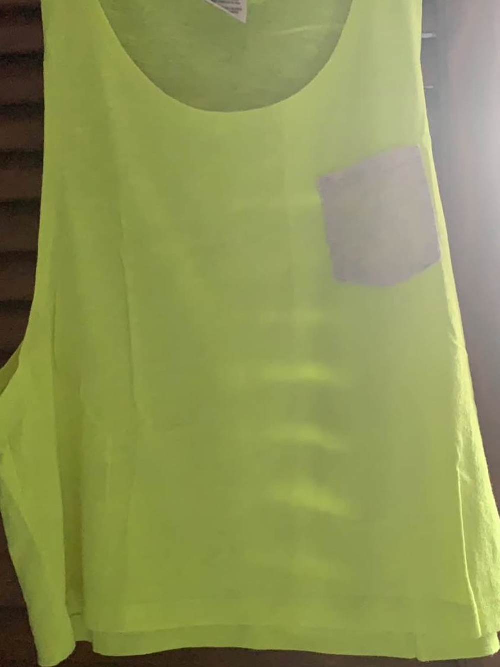 Victoria's Secret Neon Yellow Tank Top with White Pocket